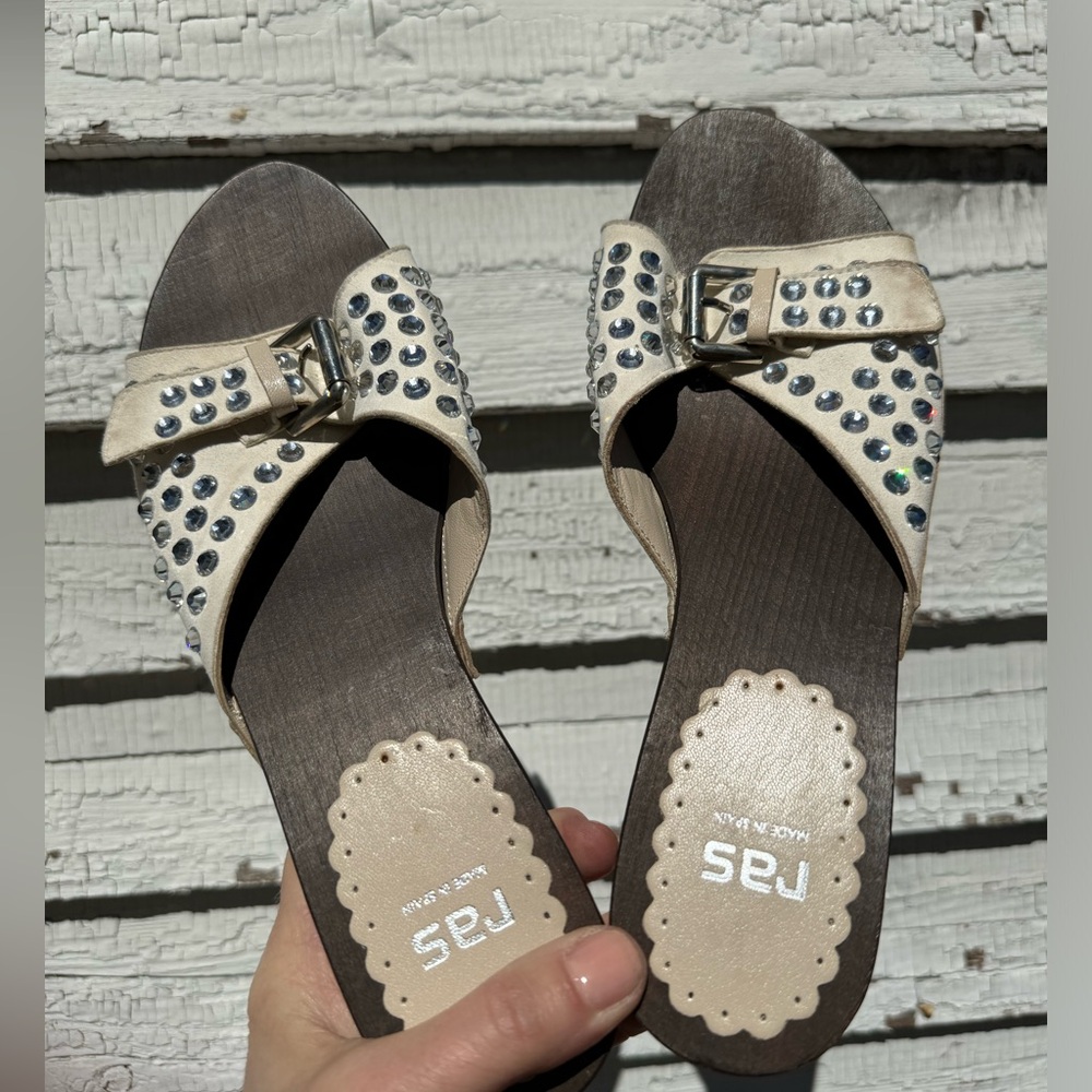 Ras- Made in Spain Crystal Slide Sandal Sz 40/ 10‎
